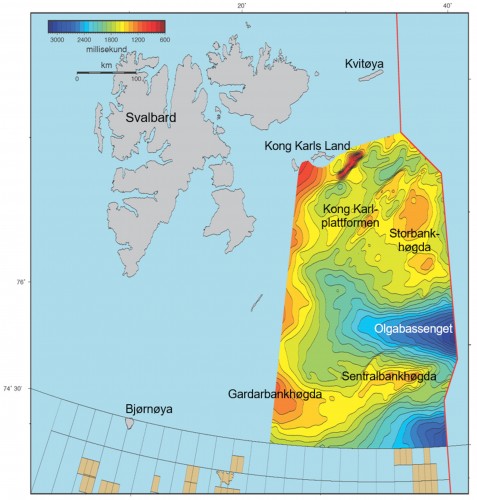 !Kart fra Oljedirektoratet over Barentshavet nord. 
