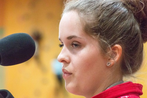 !Visepresident for rdrussen i Honningsvg, Siri Holter,, holdt russetalen