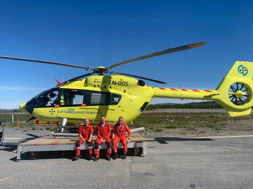 !Norsk Luftambulanse AS i beredskap med en Airbus H145-maskin.  (Foto: Gril Svendsen Strmme, Finnmarkjssykehuset) 