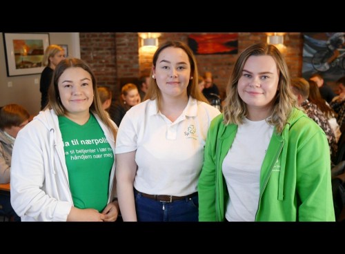 !Fra venstre Tirill Olsen, Emma Mikkola og Tora Helgensen.