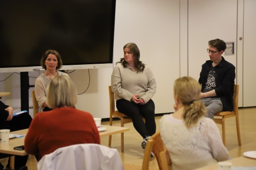 !Fra vestre: se Merete Elde, Sharon Fjellvang og Espen Plathe. 