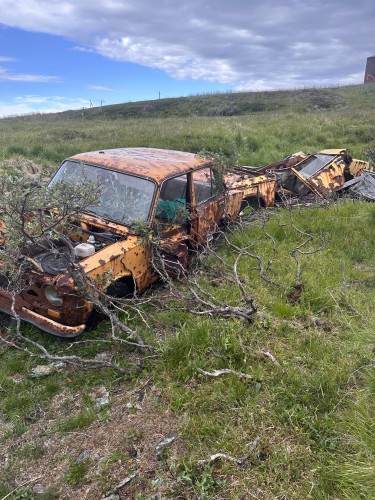 !Bilvrak, Kfjord. (Foto: Privat)