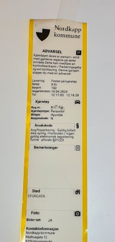 !Advarsel fra Nordkapp kommunes trafikkbetjent. 