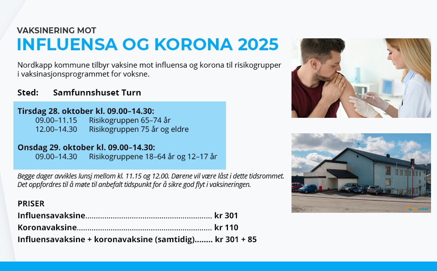 https://www.nordkapp.kommune.no/vaksinering-mot-influensa-og-korona-2025.6731368-582066.html