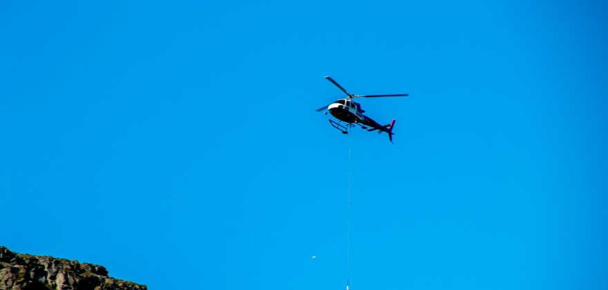 Helikopteret er i aktivitet  Helikopteret er i aktivitet