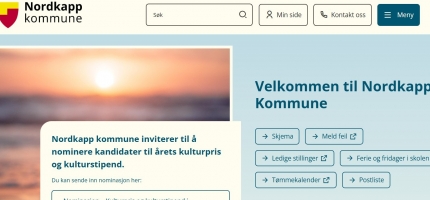 Nordkapp kommune har fått nye internettsider Nordkapp kommune har fått nye internettsider