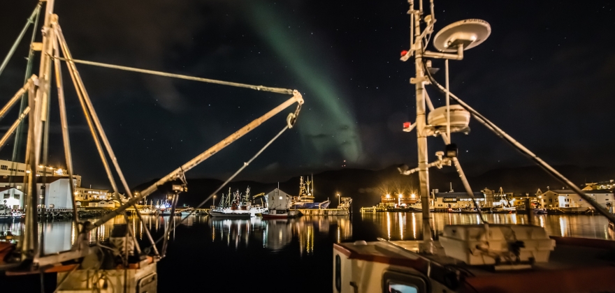 Fisker falt i havet i Honningsvg