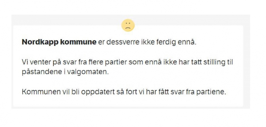MDG Nordkapp har levert svarene til NRK MDG Nordkapp har levert svarene til NRK