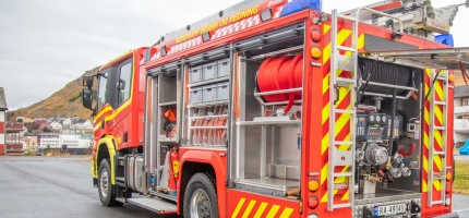 Bilbrann i Honningsvåg Bilbrann i Honningsvåg