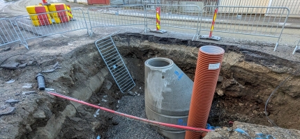 Ny sluse på hovedvannledningen i Storbukt Ny sluse på hovedvannledningen i Storbukt