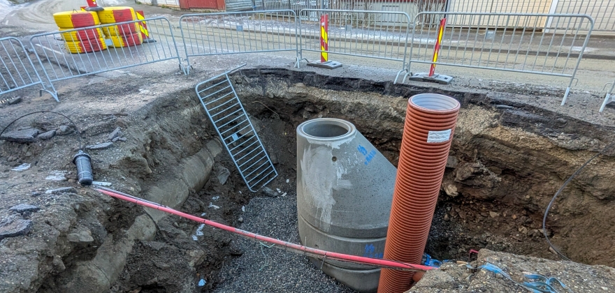 Ny sluse på hovedvannledningen i Storbukt Ny sluse på hovedvannledningen i Storbukt