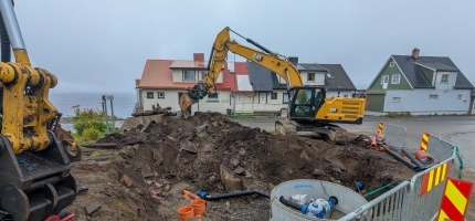 Arbeidet i gang i Nordvågveien - Prestebakken Arbeidet i gang i Nordvågveien - Prestebakken