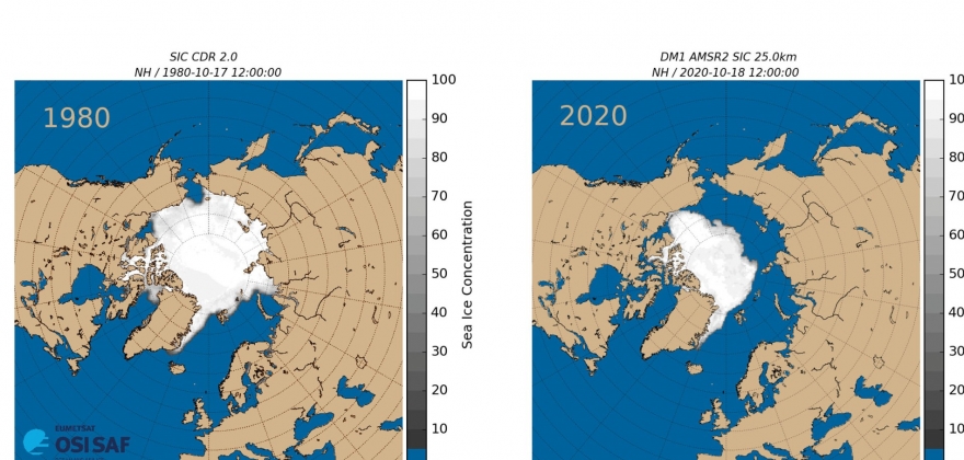 2020 er ett av rene med minst is i Arktis