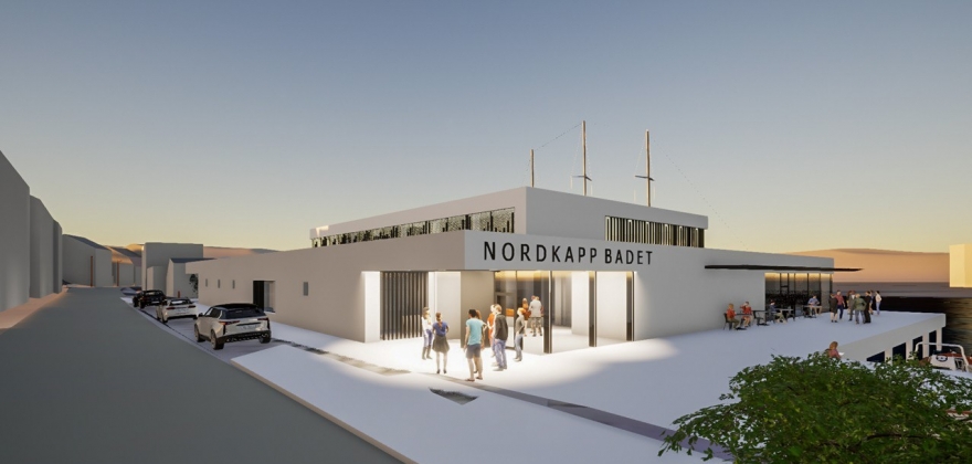 Jobber med å etablere Nordkappbadet Jobber med å etablere Nordkappbadet