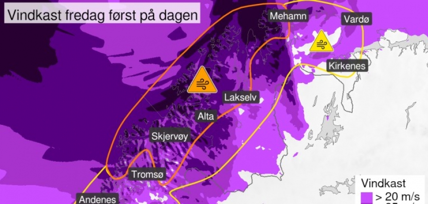 Varsler full storm på fredag Varsler full storm på fredag