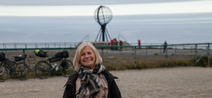 Nordkapp-ordføreren ønsker velkommen til målgang på Nordkapp 